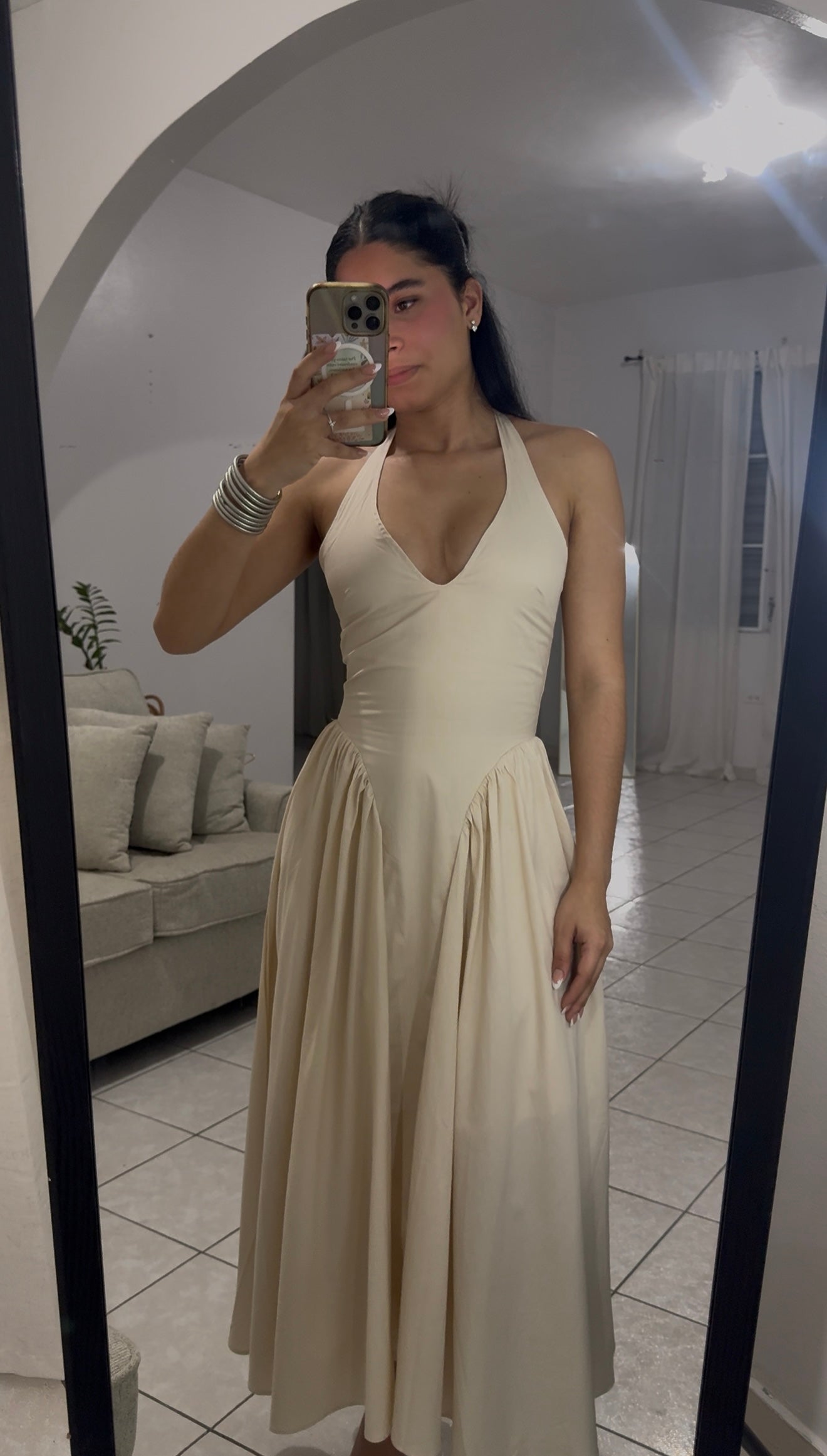 Traje Midi Beige